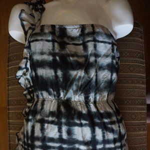 O'Neill Mini SunDress Tie Dye Silk/Cotton Black/White/Gray size L New